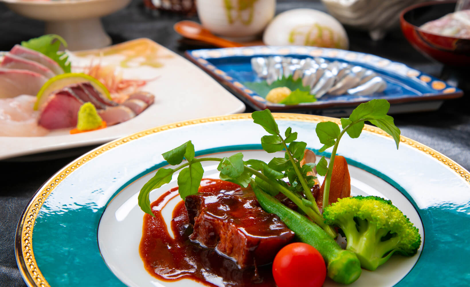 五島豚と新鮮魚介プラン